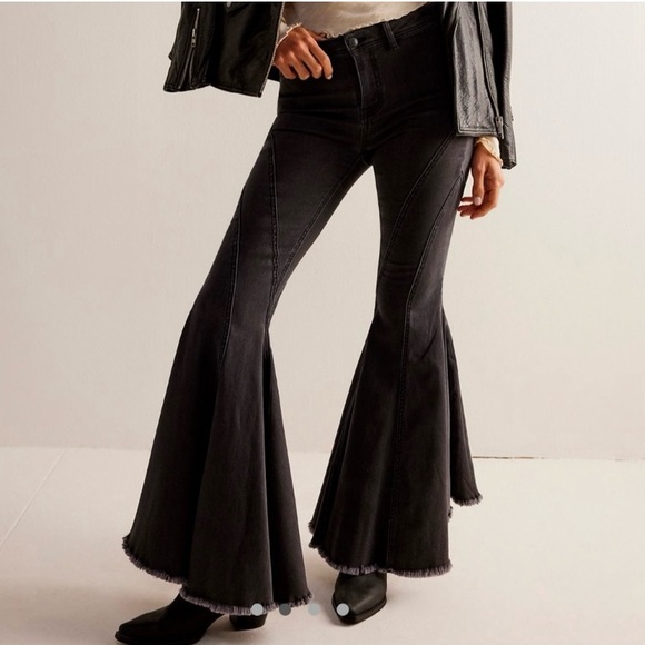 Free People Black Twirl Jeans Size 32 - Picture 2 of 16